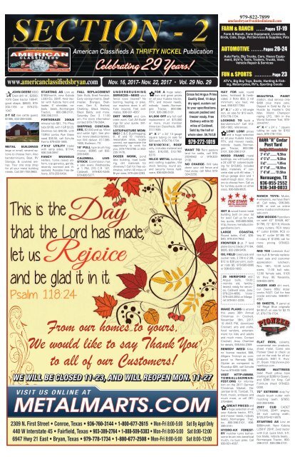 American Classifieds Nov. 16th Edition Bryan/College Station