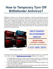 How to Temporary Turn Off BitDefender Antivirus?