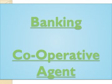 Banking, Co-Operative Agent, ‎Investment Banking, Cooperative Control, Cooperative Business