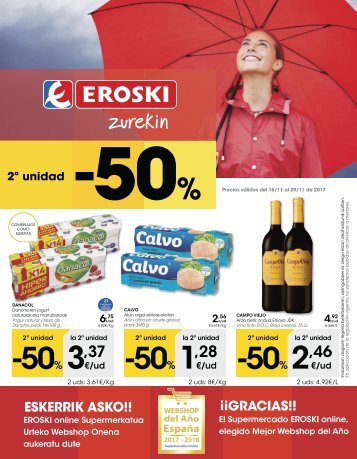 Catálogo EROSKI hiper del 16 al 29 de Noviembre 2017 euskera y castellano