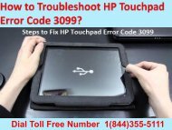 1(844)355-5111 How to Troubleshoot HP Touchpad Error Code 3099 