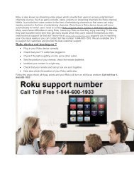 Roku technical support number 1-844-600-1933 toll free 