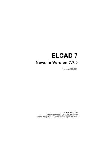ELCAD 7 News in Version 7.7.0 - Aucotec AG