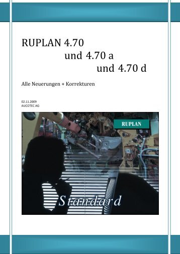 RUPLAN 4.70 RUPLAN 4.70a RUPLAN 4.70d - Aucotec AG