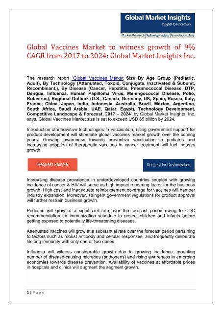 The High Cost Of Vaccines >> Global Vaccines Market To Surpass 65 Bn By 2024 The High Cost Of Vaccines >> Global Vaccines Market To Surpass 65 Bn By 2024