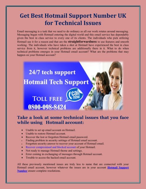 Get Best Hotmail Support Number UK for Technical Issues