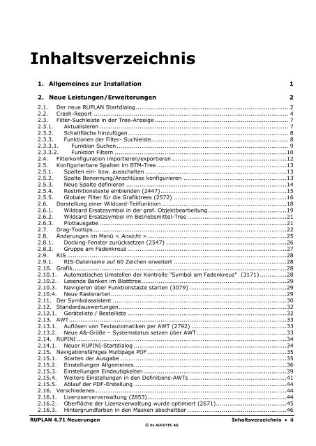 RUPLAN 4.71 Neuerungen - Aucotec AG