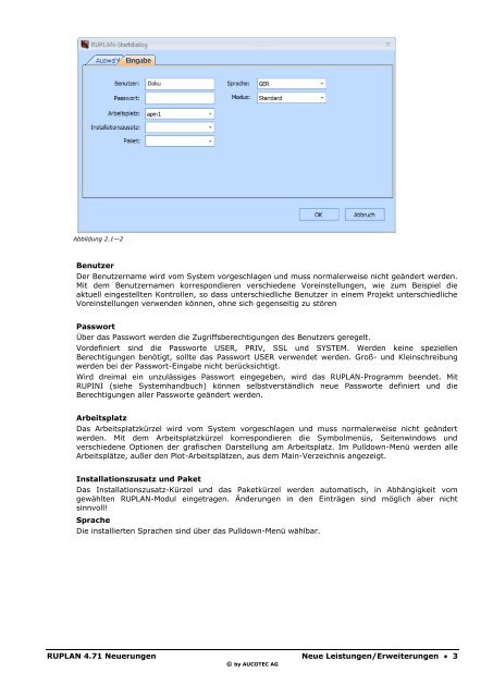 RUPLAN 4.71 Neuerungen - Aucotec AG