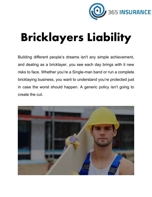 Bricklayers Liability