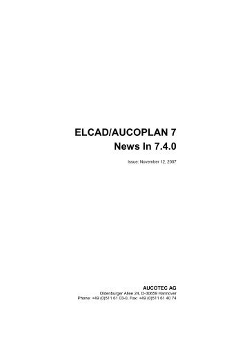 ELCAD/AUCOPLAN 7 News In 7.4.0 - Aucotec AG