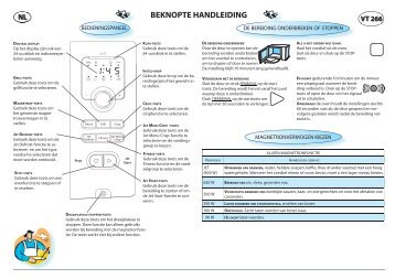 KitchenAid VT 266 WH - VT 266 WH NL (858726684290) Scheda programmi