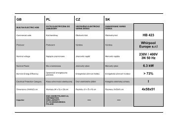 KitchenAid HB 423 S - HB 423 S EUR (854146401100) Mode d'emploi