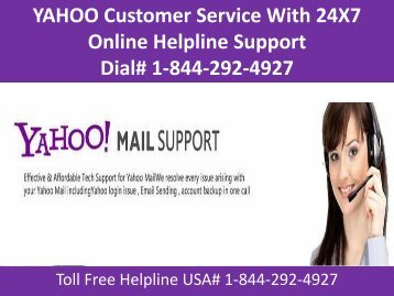 Yahoo Customer Support Number USA  # 1-844-292-4927