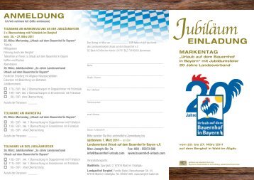 einladung - Landesverband Urlaub auf dem Bauernhof in Bayern