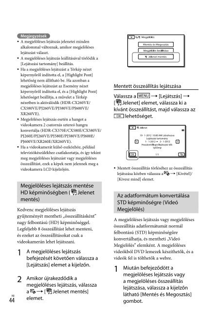 Sony HDR-PJ260E - HDR-PJ260E Consignes d&rsquo;utilisation Hongrois