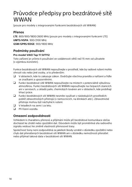 Sony SVP1321V9R - SVP1321V9R Documents de garantie Tch&egrave;que