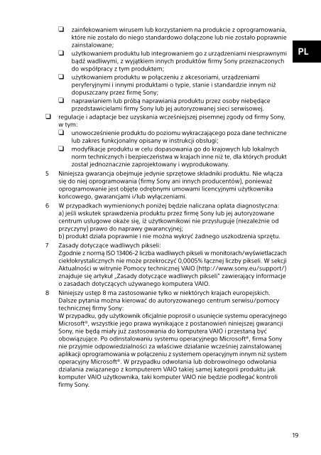 Sony SVP1321V9R - SVP1321V9R Documents de garantie Roumain