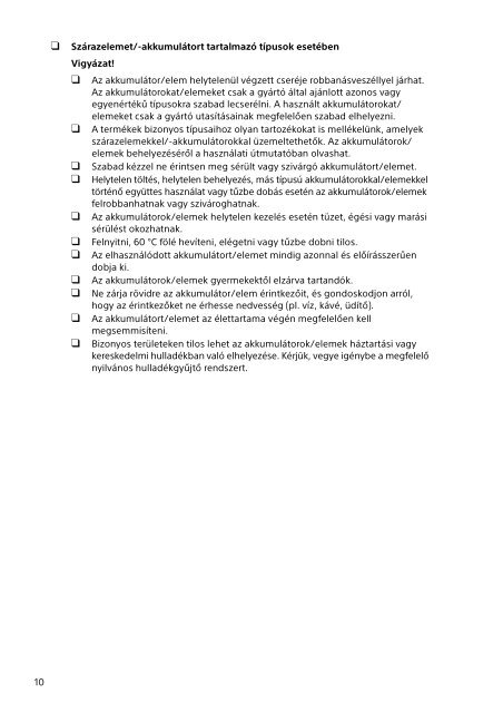 Sony SVP1321V9R - SVP1321V9R Documents de garantie Hongrois