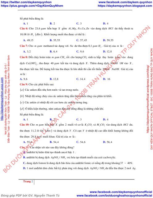 Tuyển tập 10 đề thi thử THPT Quốc gia 2018 môn Hóa học Các trường THPT Cả nước Có lời giải chi tiết [DC17112017]