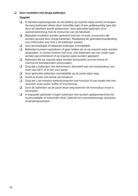 Sony SVP1321V9R - SVP1321V9R Documents de garantie N&eacute;erlandais