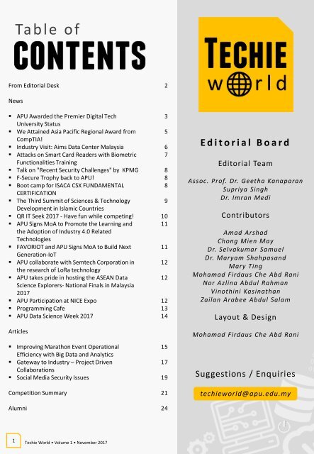 Techie World - Vol 1 - Nov 2017