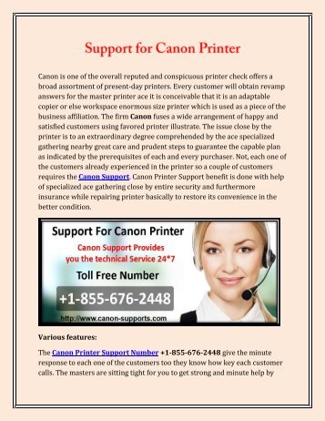 Canon Printer Phone Number +1-855-676-2448