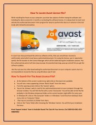 How To Locate Avast License File?