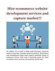 Hire ecommerce website development services and capture market