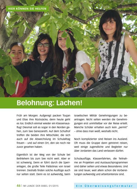 Im Lande der Bibel 1/2015