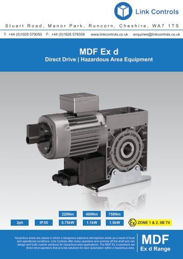 Link Controls MDF Ex d Roller Shutter Operators