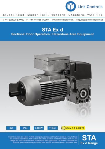 Link Controls STA Ex d Sectional Door Operators