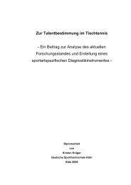 Zur Talentbestimmung im Tischtennis - Ein Beitrag zur Analyse des ...