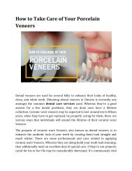 How to Take Care of Your Porcelain Veneers