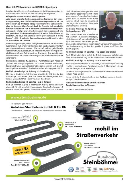 A4 Saisonheft Theesen!  17-18- Ausgabe 142 Eidingh