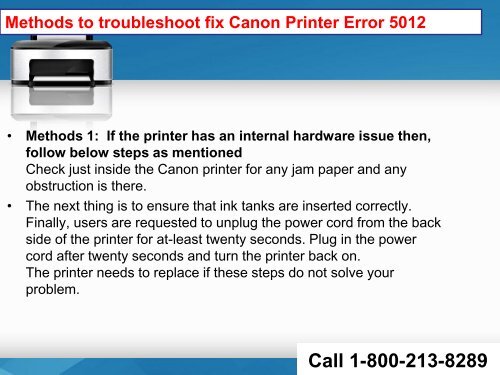 How To Fix Canon Printer Error 5012 Call 1-800-213-8289