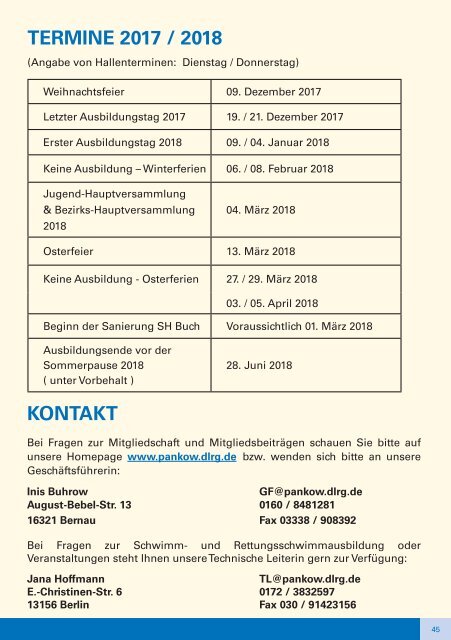 Bezirksnachrichten DLRG Pankow - 2017 / 2018