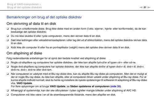 Sony VPCSE1M1E - VPCSE1M1E Mode d'emploi Danois