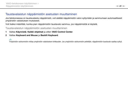 Sony VPCSE1M1E - VPCSE1M1E Mode d'emploi Finlandais