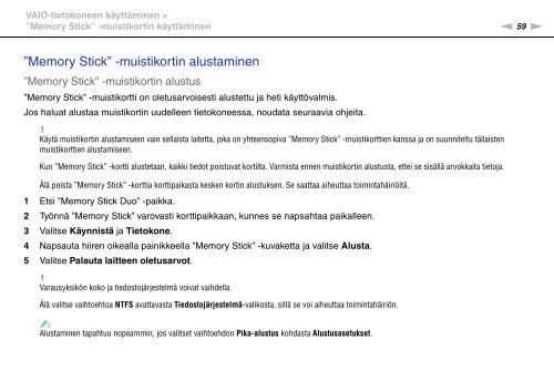 Sony VPCSE1M1E - VPCSE1M1E Mode d'emploi Finlandais