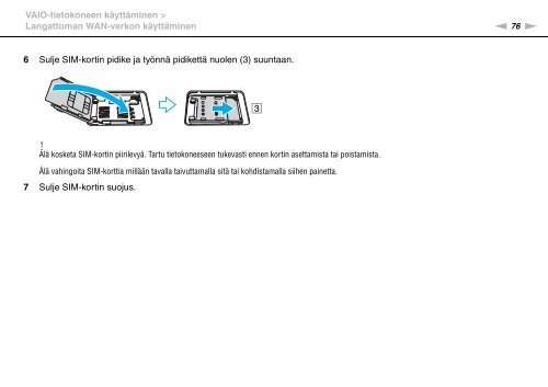 Sony VPCSE1M1E - VPCSE1M1E Mode d'emploi Finlandais