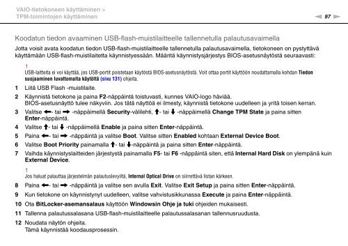 Sony VPCSE1M1E - VPCSE1M1E Mode d'emploi Finlandais