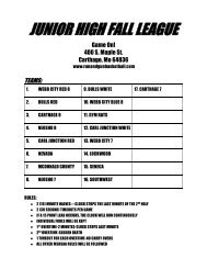 JH FALL LEAGUE SCHEDULE 2