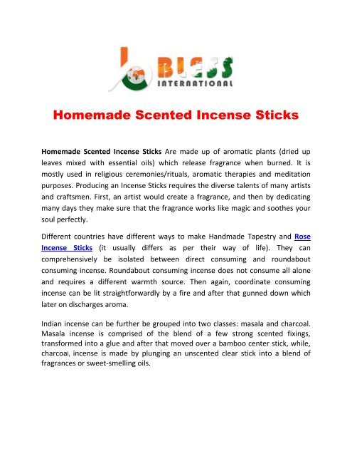 Homemade Scented Incense Sticks