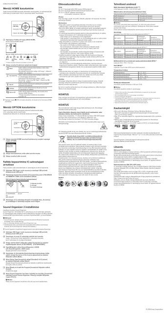 Sony ICD-PX370 - ICD-PX370 Consignes d&rsquo;utilisation Estonien