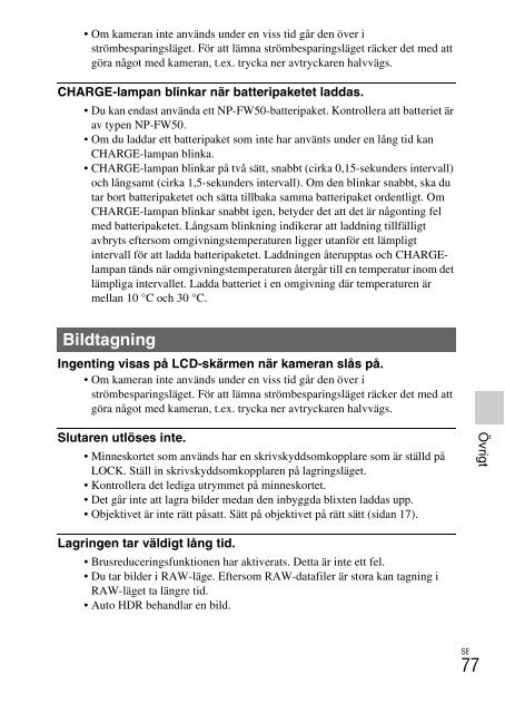 Sony NEX-5ND - NEX-5ND Consignes d&rsquo;utilisation Su&eacute;dois