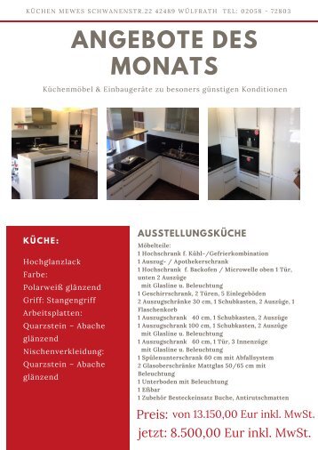 Küchen Mewes SchwanenStr.22 42489 Wülfrath Tel_ 02058 - 72803