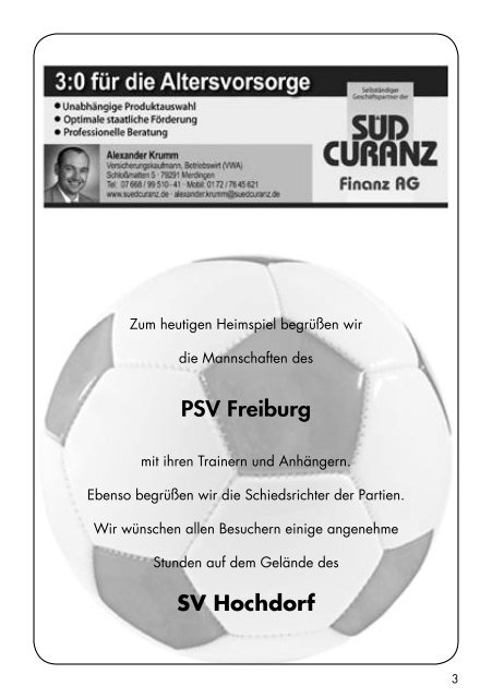 Sport Report - SV Hochdorf - Sonntag 19.11.2017