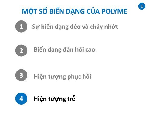 CÁC TRẠNG THÁI VẬT LÝ CỦA POLYMER