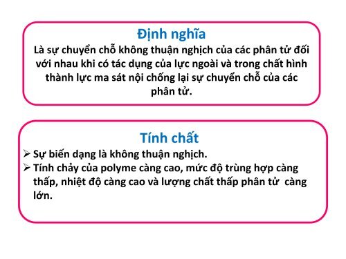 CÁC TRẠNG THÁI VẬT LÝ CỦA POLYMER