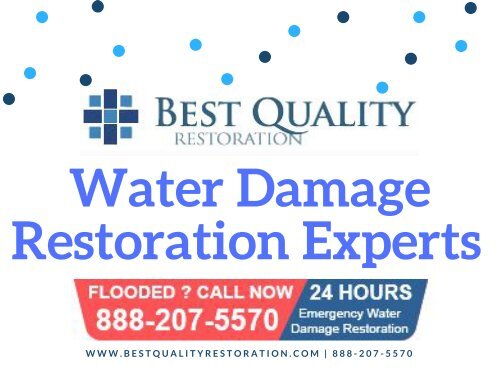 Water Damage Restoration Experts